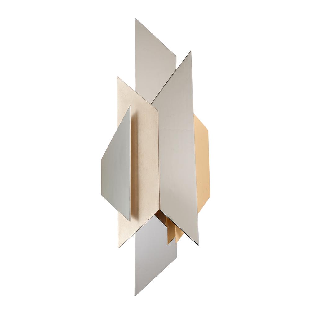 Corbett Lighting Modernist Wall Sconce Wall Sconces Corbett POL SS W SILVER/GOLD LEAF 12.25x30 