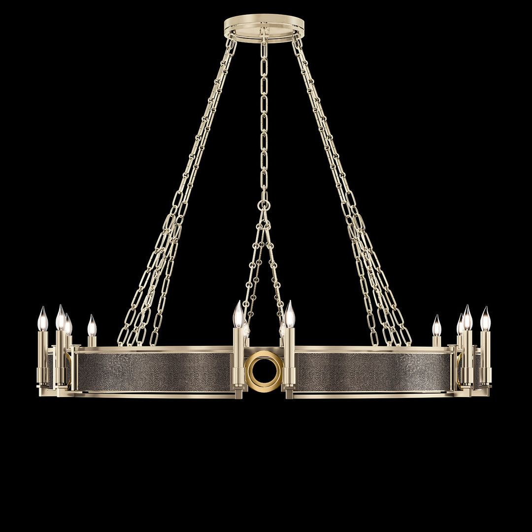 Fine Art Handcrafted Lighting Mirage 49.75"W Round Chandelier in Champagne, Brass, Pebble (100048-611)