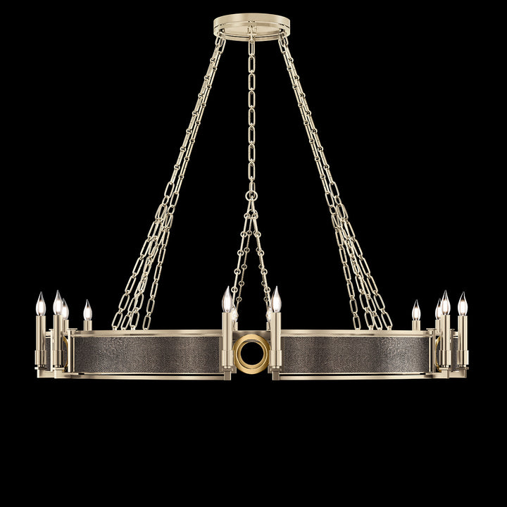 Fine Art Handcrafted Lighting Mirage 49.75"W Round Chandelier in Champagne, Brass, Pebble (100048-611)