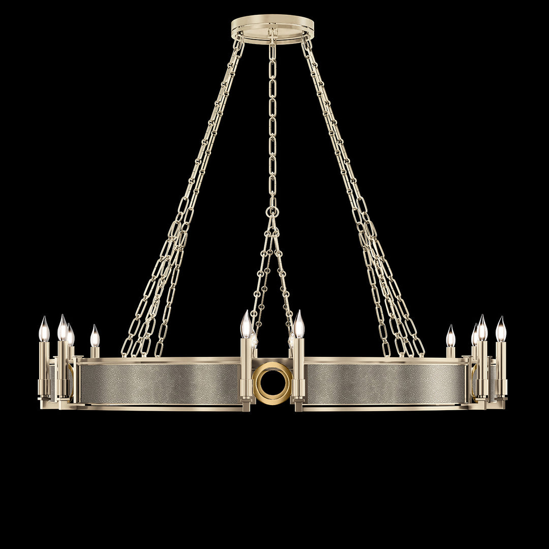 Fine Art Handcrafted Lighting Mirage 49.75"W Round Chandelier in Champagne, Brass, Coco (100048-612)