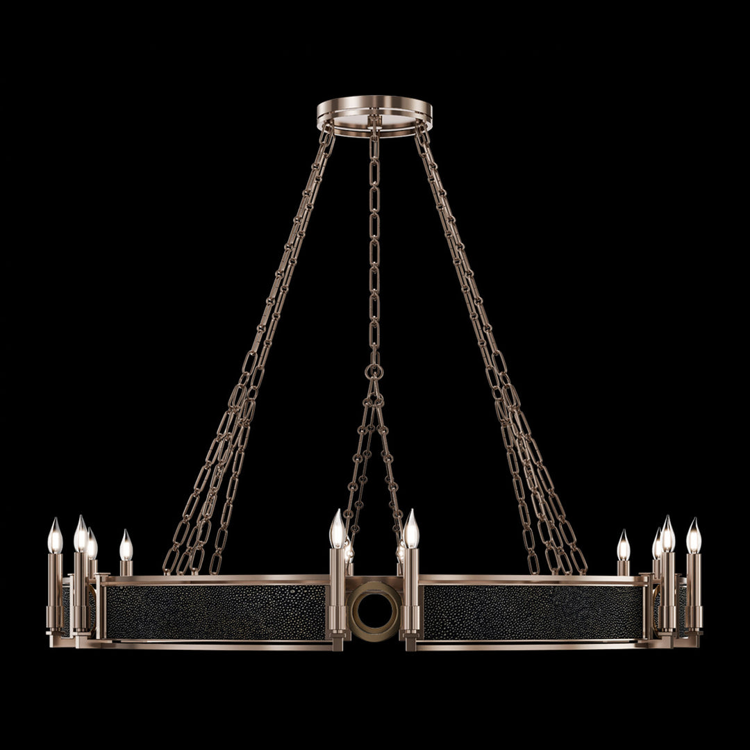 Fine Art Handcrafted Lighting Mirage 49.75"W Round Chandelier in Champagne, Brass, Black Knight (100048-613)