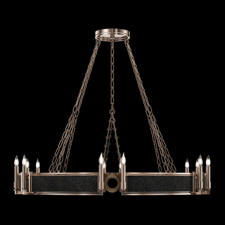 Fine Art Handcrafted Lighting Mirage 49.75"W Round Chandelier in Champagne, Brass, Black Knight (100048-613)