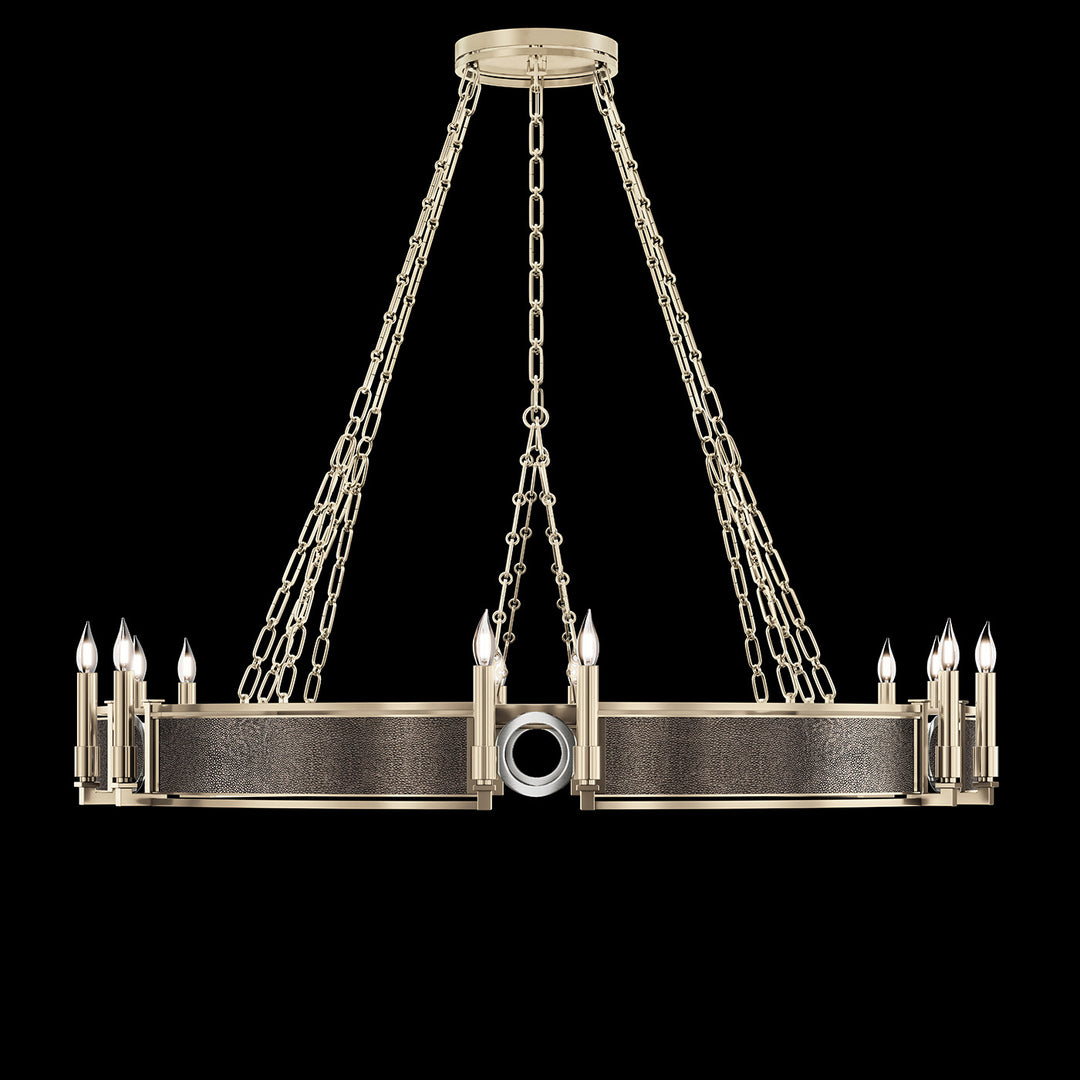 Fine Art Handcrafted Lighting Mirage 49.75"W Round Chandelier in Champagne, Nickel, Pebble (100048-621)