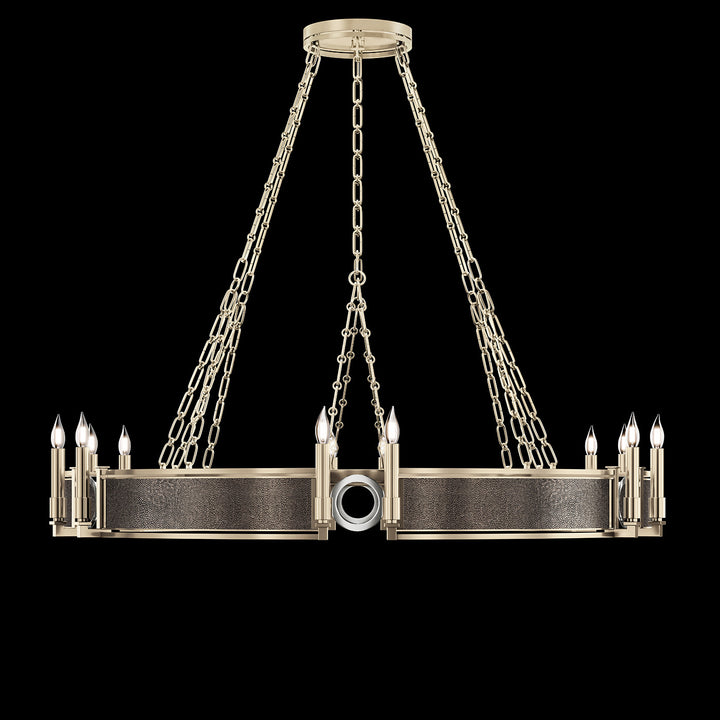 Fine Art Handcrafted Lighting Mirage 49.75"W Round Chandelier in Champagne, Nickel, Pebble (100048-621)