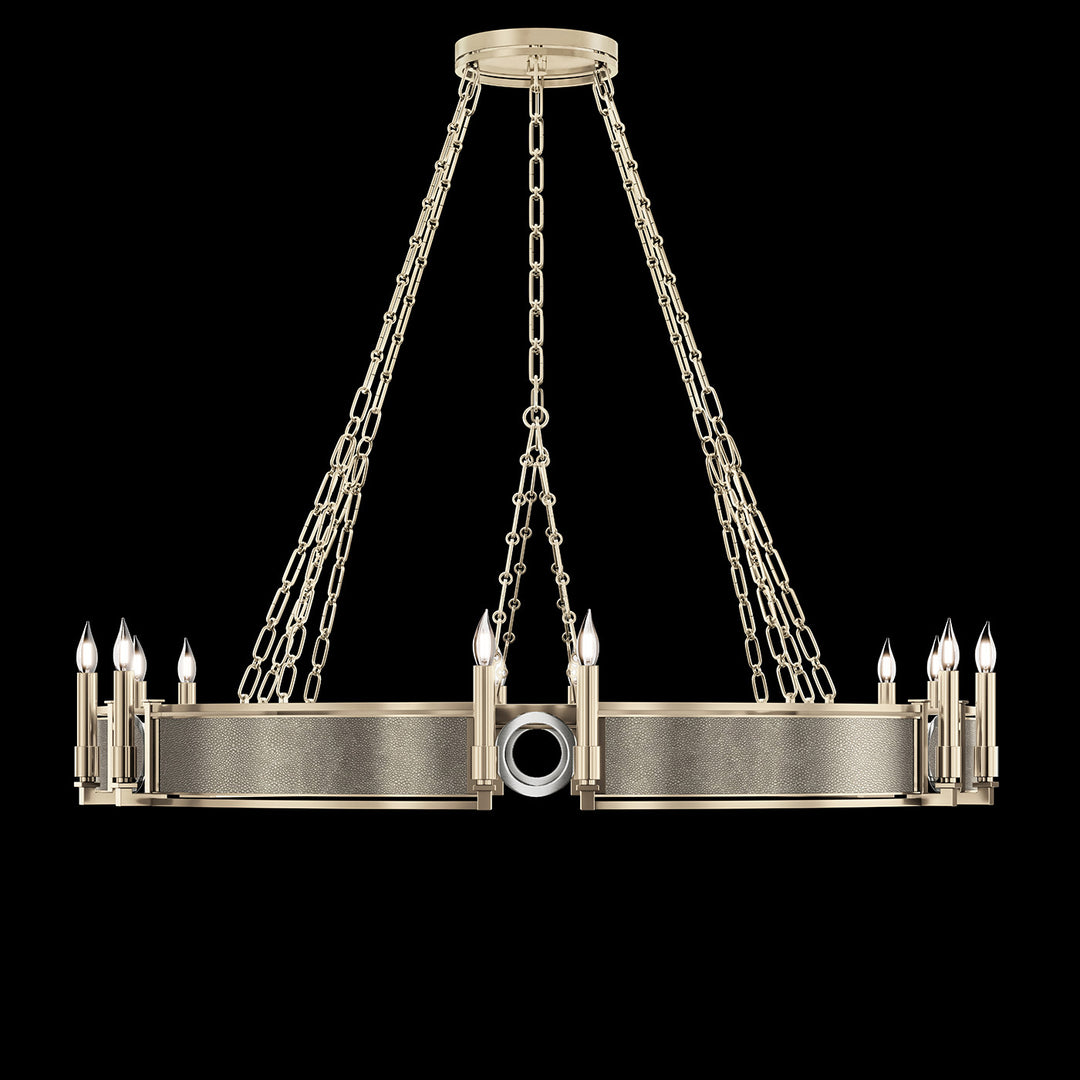Fine Art Handcrafted Lighting Mirage 49.75"W Round Chandelier in Champagne, Nickel, Coco (100048-622)