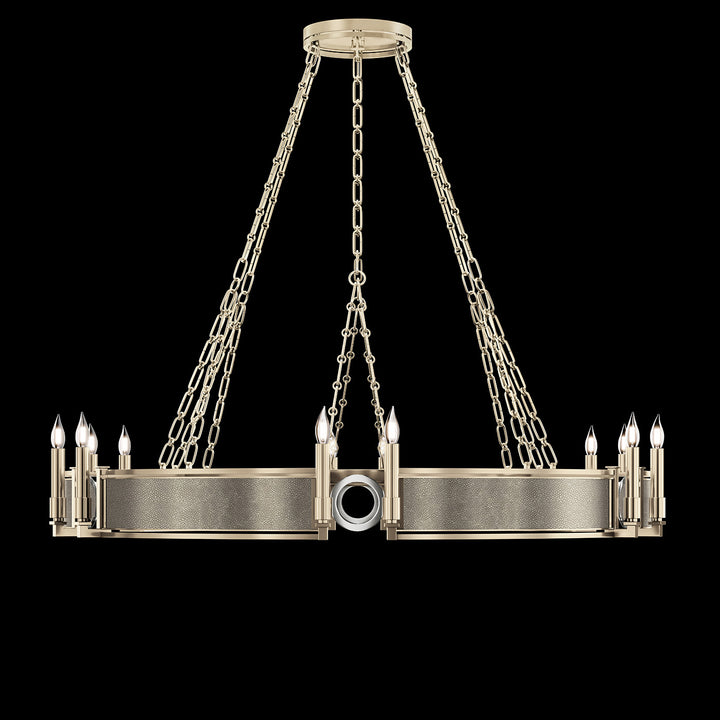 Fine Art Handcrafted Lighting Mirage 49.75"W Round Chandelier in Champagne, Nickel, Coco (100048-622)