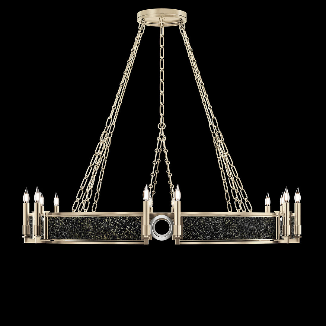 Fine Art Handcrafted Lighting Mirage 49.75"W Round Chandelier in Champagne, Nickel, Black Knight (100048-623)
