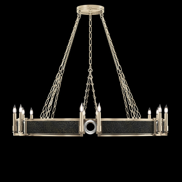 Fine Art Handcrafted Lighting Mirage 49.75"W Round Chandelier in Champagne, Nickel, Black Knight (100048-623)
