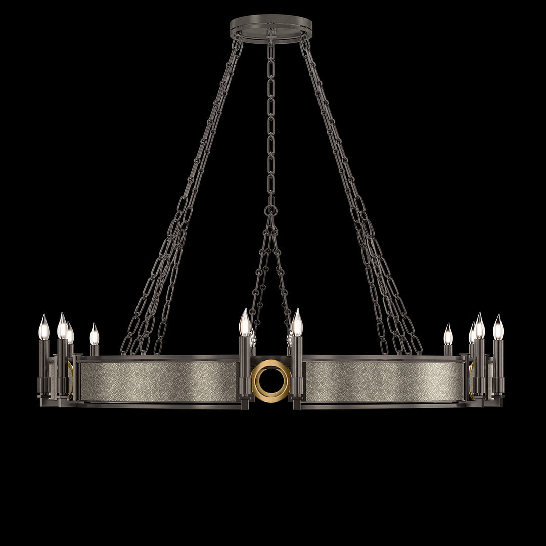 Fine Art Handcrafted Lighting Mirage 49.75"W Round Chandelier in Midnight Steel, Brass, Coco (100048-712)