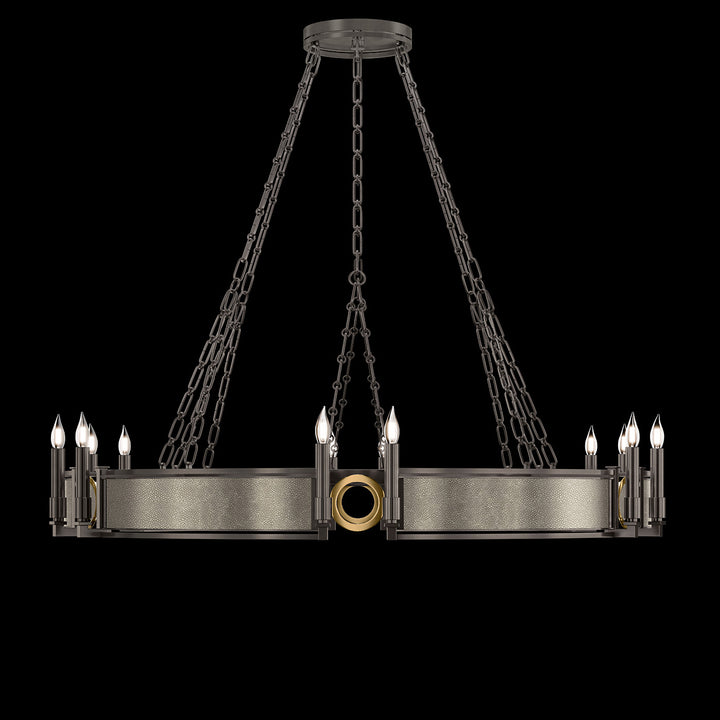 Fine Art Handcrafted Lighting Mirage 49.75"W Round Chandelier in Midnight Steel, Brass, Coco (100048-712)
