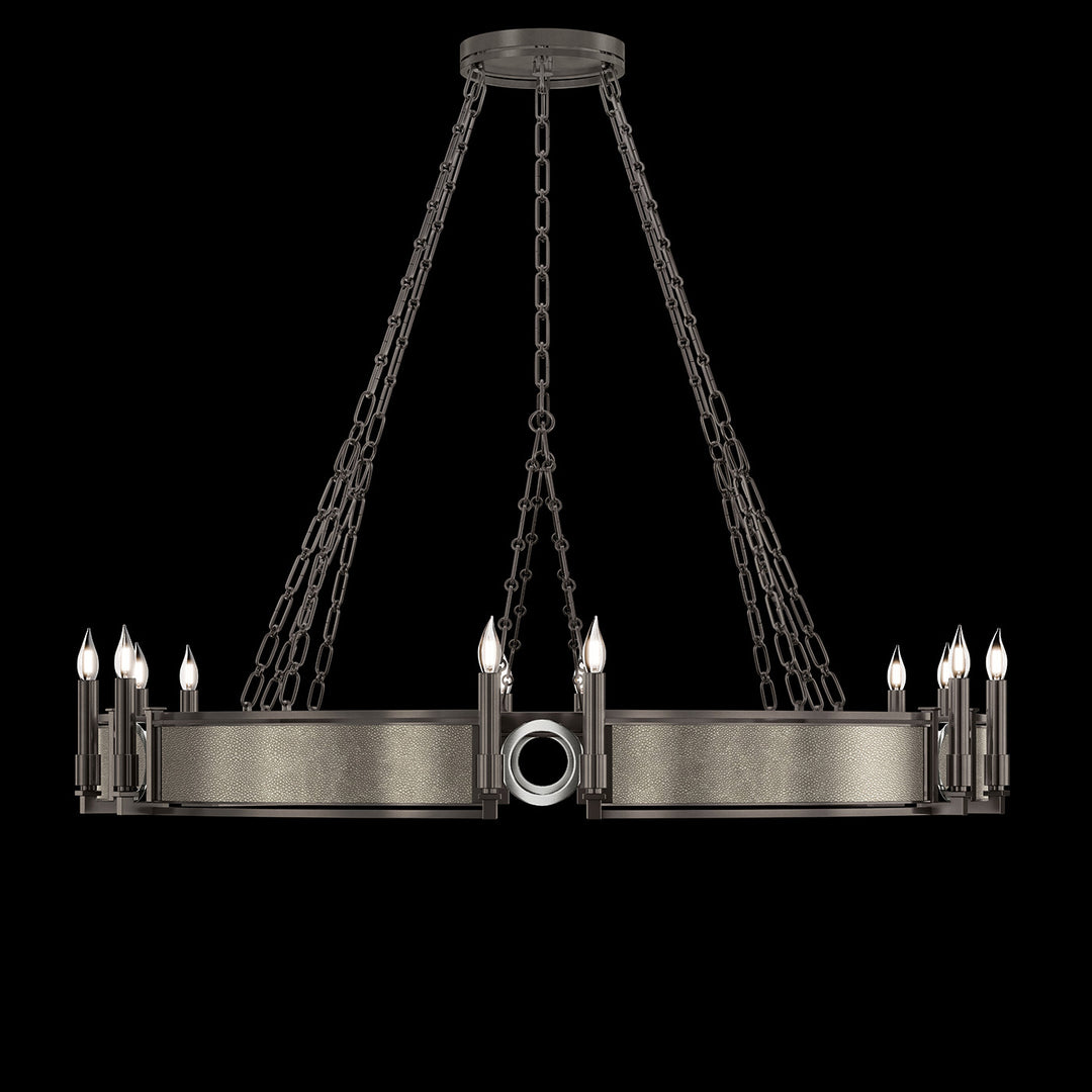 Fine Art Handcrafted Lighting Mirage 49.75"W Round Chandelier in Midnight Steel, Nickel, Coco (100048-722)