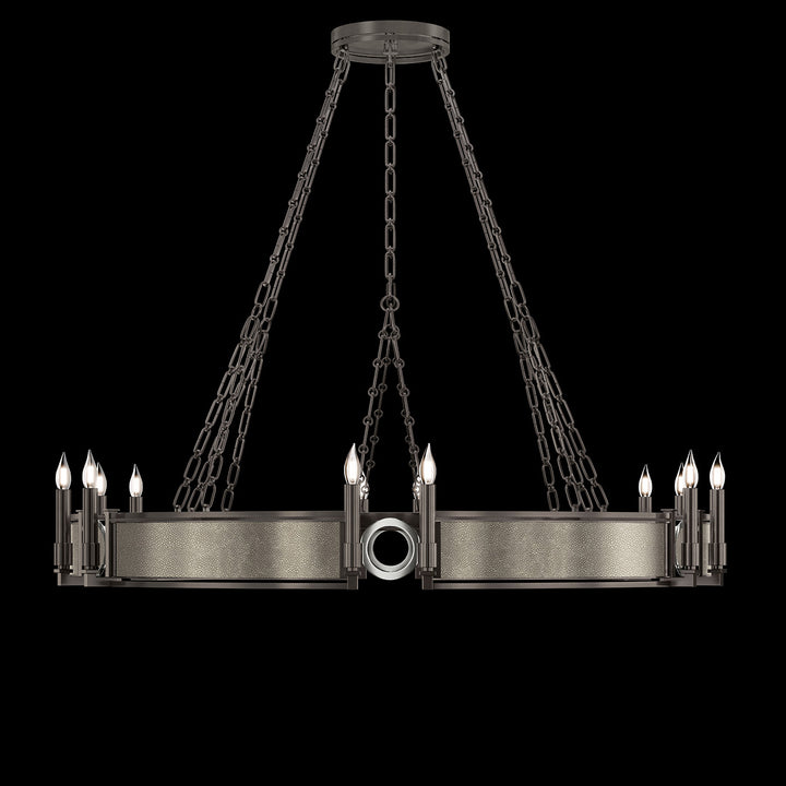 Fine Art Handcrafted Lighting Mirage 49.75"W Round Chandelier in Midnight Steel, Nickel, Coco (100048-722)