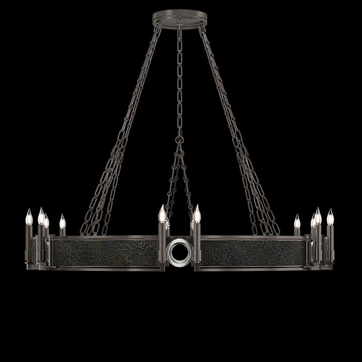 Fine Art Handcrafted Lighting Mirage 49.75"W Round Chandelier in Midnight Steel, Nickel, Black Knight (100048-723)