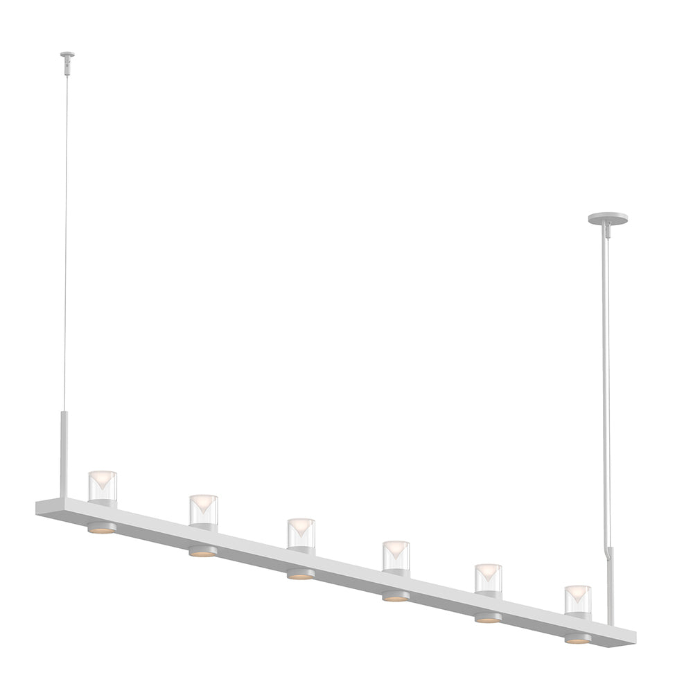 Sonneman Intervals® 8' Linear LED Pendant with Clear w/Cone Uplight Trim Pendants Sonneman   