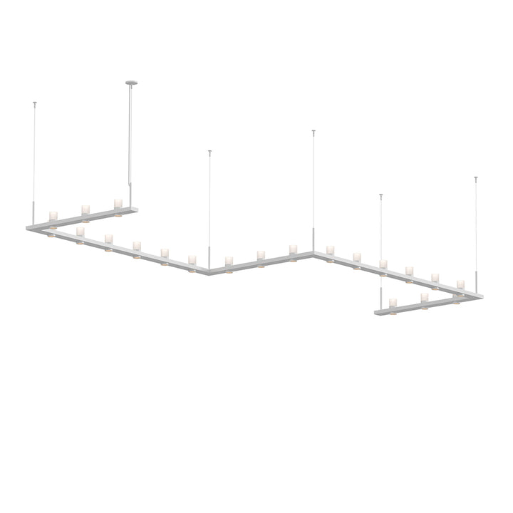 Sonneman Intervals® 4' x 16' Zig-Zag LED Pendant Etched Cylinder Uplight Trim Pendants Sonneman   