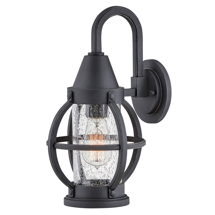 Hinkley Chatham Outdoor Wall Light Small Wall Mount Lantern Museum Black 21004MB