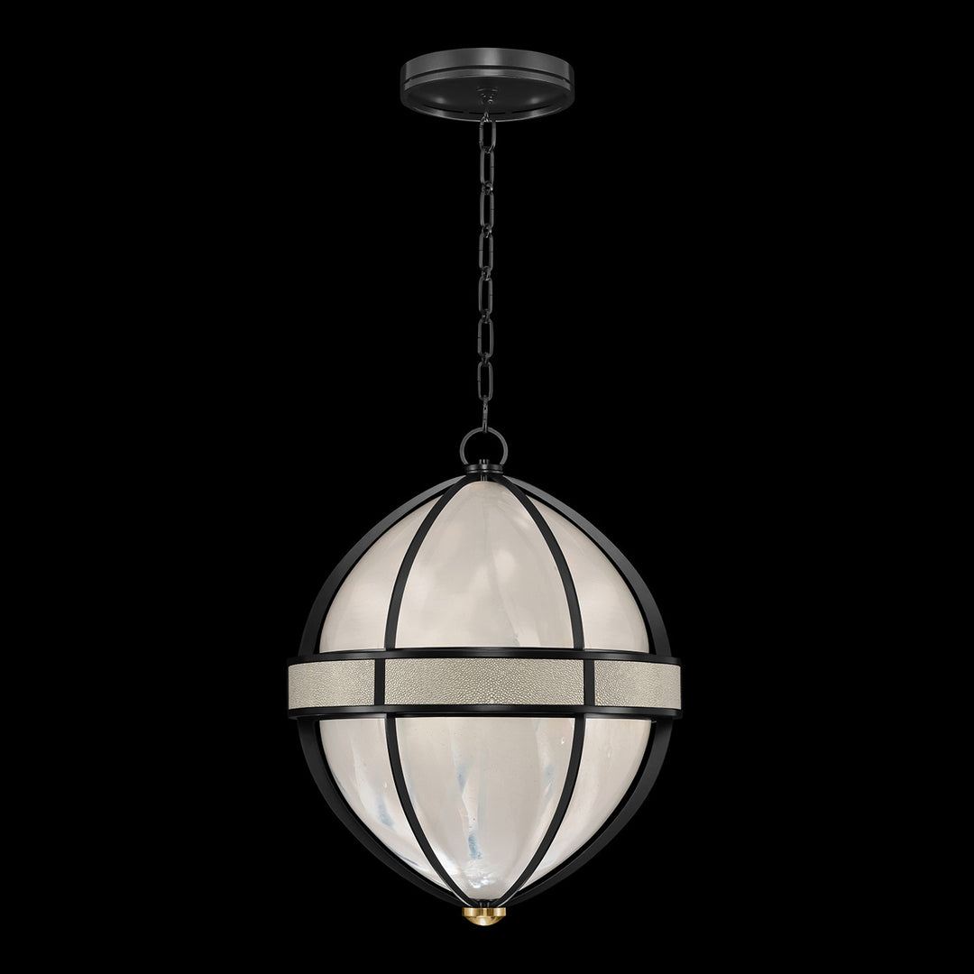 Fine Art Handcrafted Lighting Mirage 18.75"W Round Pendant in Standard Black Iron, Brass, Coco (100038-112)
