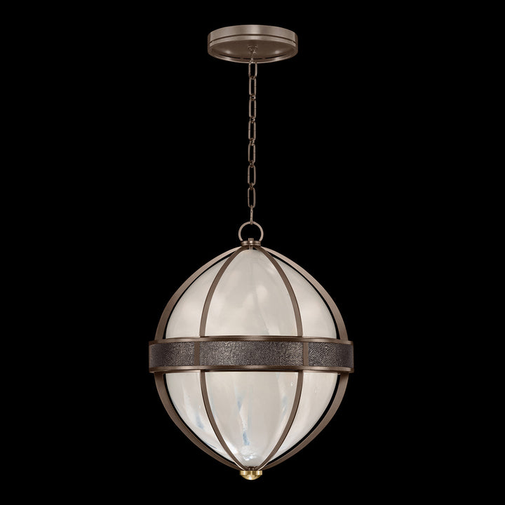 Fine Art Handcrafted Lighting Mirage 18.75"W Round Pendant in Standard Bronze, Brass, Pebble (100038-211)