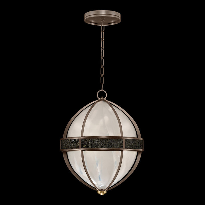 Fine Art Handcrafted Lighting Mirage 18.75"W Round Pendant in Standard Bronze, Brass, Black Knight (100038-213)