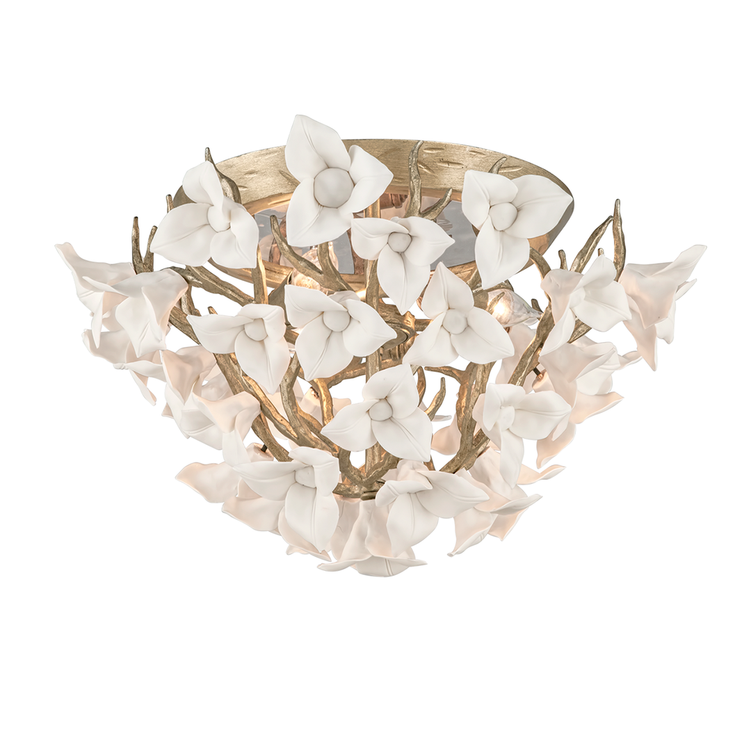 Corbett Lighting Lily Flush Mount Ceiling Flush Mounts Corbett ENCHANTED SILVER LEAF 18.25x12.5 