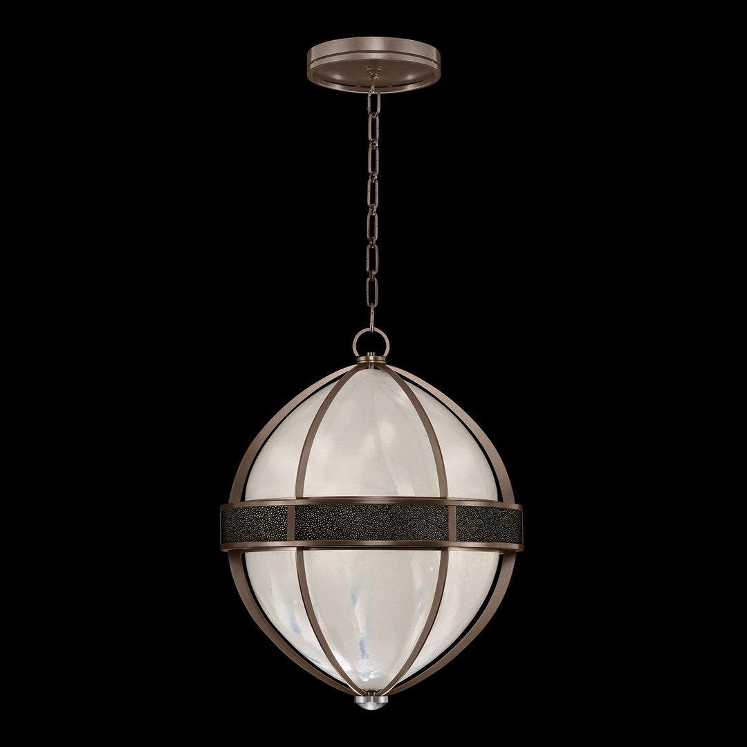 Fine Art Handcrafted Lighting Mirage 18.75"W Round Pendant in Standard Bronze, Nickel, Black Knight (100038-223)