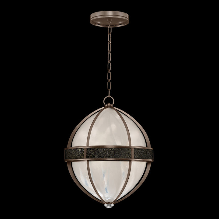 Fine Art Handcrafted Lighting Mirage 18.75"W Round Pendant in Standard Bronze, Nickel, Black Knight (100038-223)