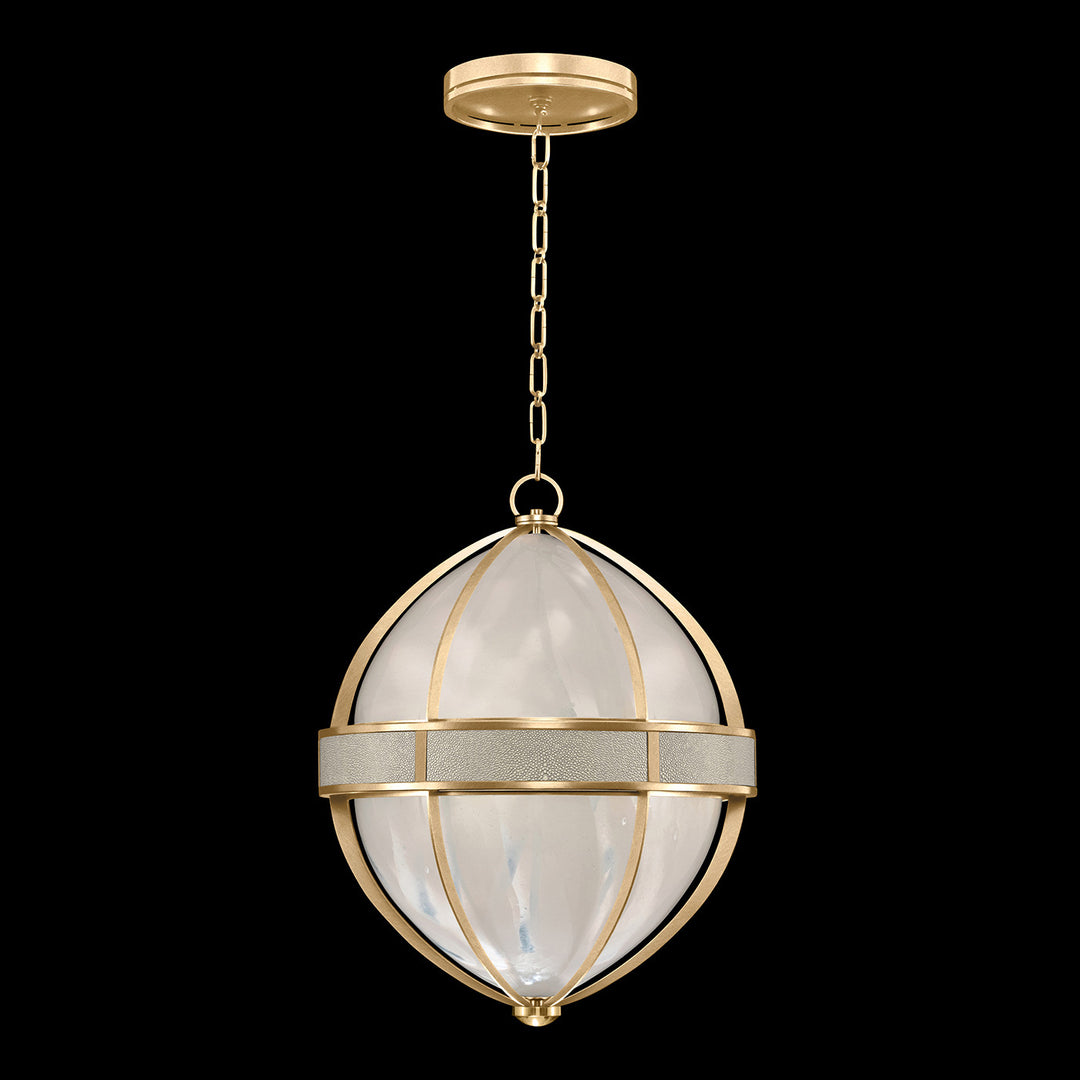 Fine Art Handcrafted Lighting Mirage 18.75"W Round Pendant in Standard Gold Leaf, Brass, Coco (100038-312)
