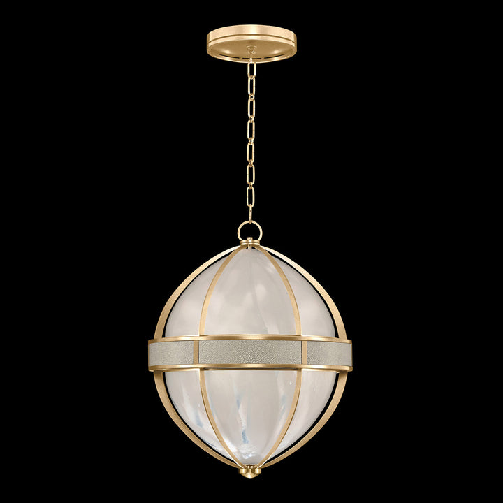 Fine Art Handcrafted Lighting Mirage 18.75"W Round Pendant in Standard Gold Leaf, Brass, Coco (100038-312)