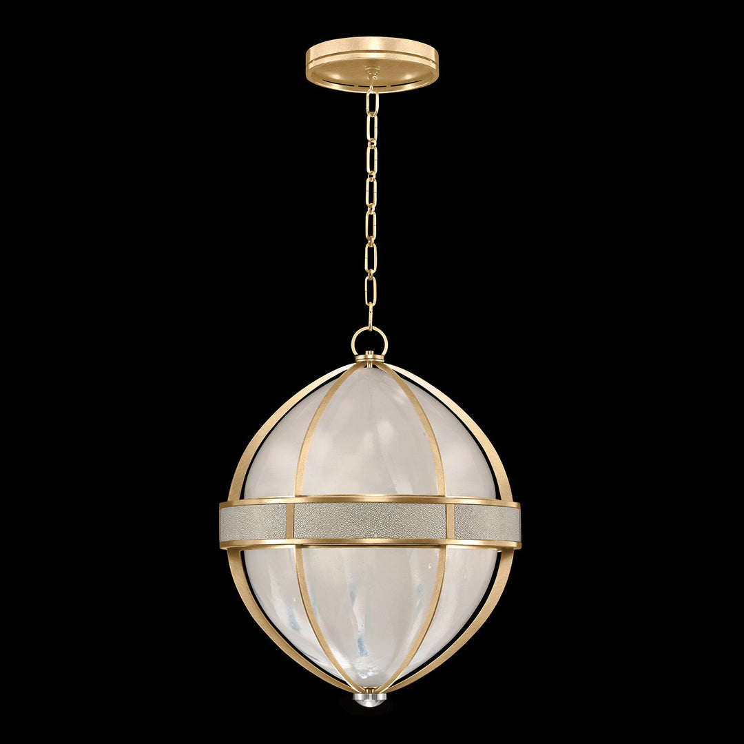 Fine Art Handcrafted Lighting Mirage 18.75"W Round Pendant in Standard Gold Leaf, Nickel, Coco (100038-322)