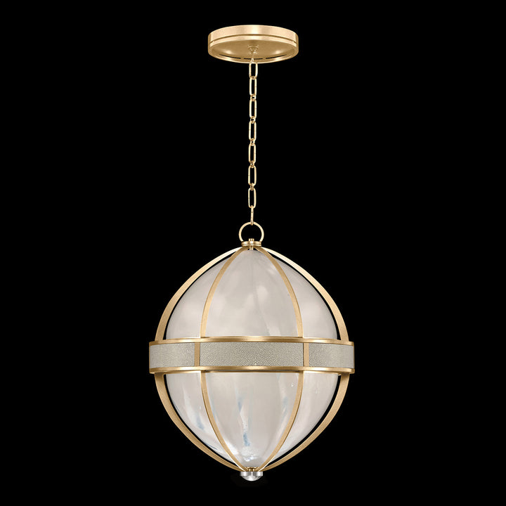 Fine Art Handcrafted Lighting Mirage 18.75"W Round Pendant in Standard Gold Leaf, Nickel, Coco (100038-322)