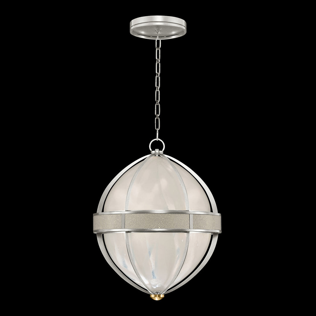 Fine Art Handcrafted Lighting Mirage 18.75"W Round Pendant in Standard Silver Leaf, Brass, Coco (100038-412)