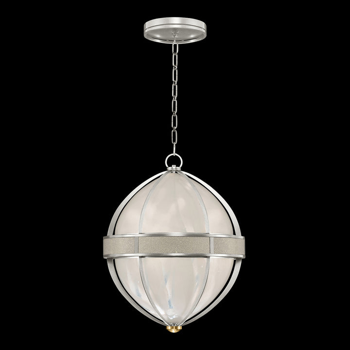 Fine Art Handcrafted Lighting Mirage 18.75"W Round Pendant in Standard Silver Leaf, Brass, Coco (100038-412)
