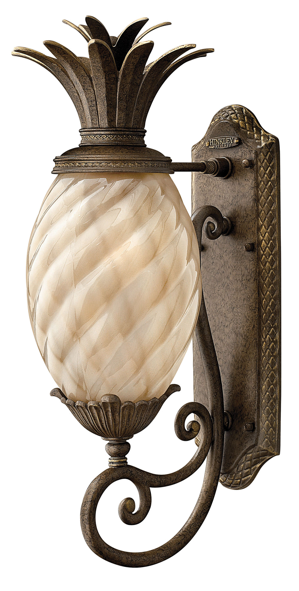 Hinkley Plantation Outdoor Wall Light Medium Wall Mount Lantern Pearl Bronze 2120PZ