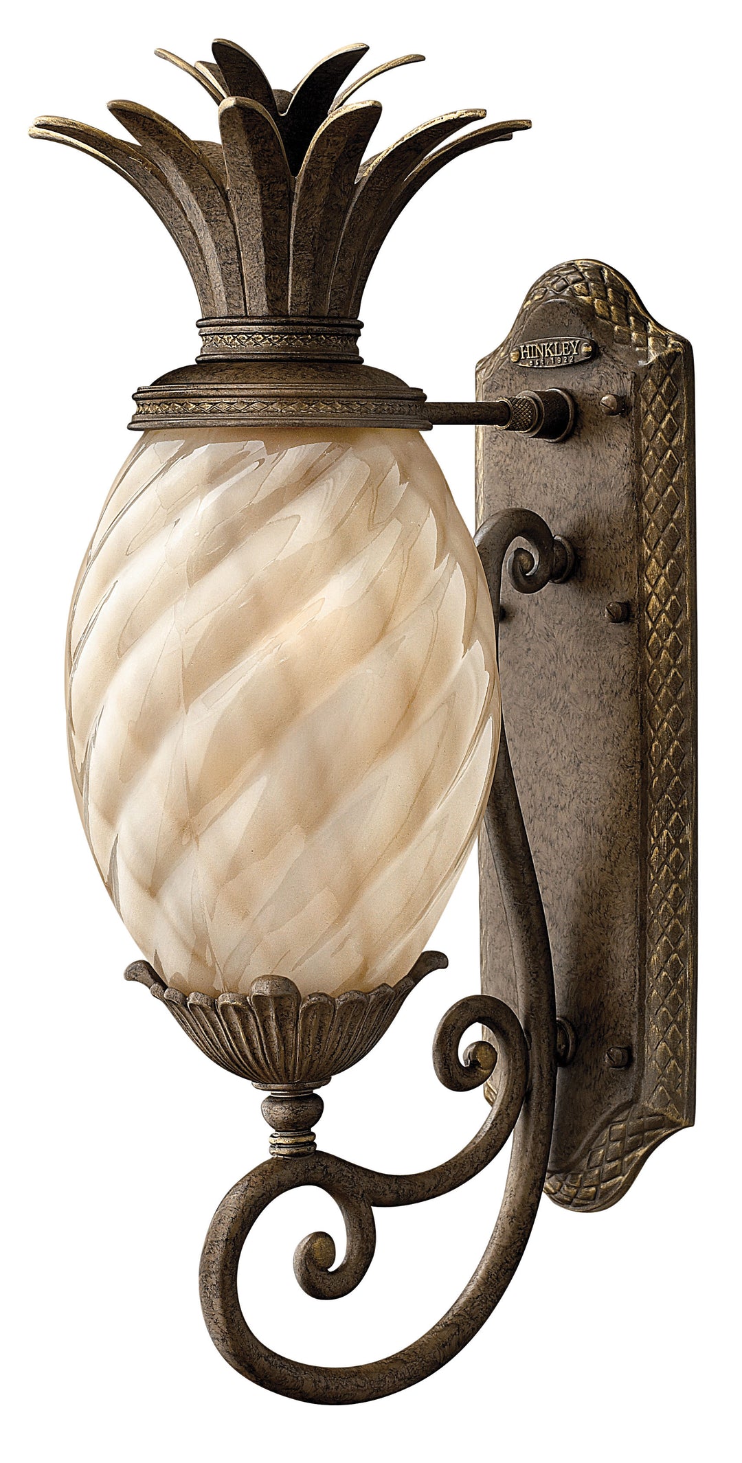 Hinkley Plantation Outdoor Wall Light Medium Wall Mount Lantern Pearl Bronze 2120PZ