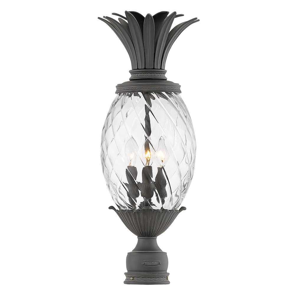 Hinkley Plantation Outdoor Post Mount Lantern Large Post Mount Lantern Museum Black 2121MB
