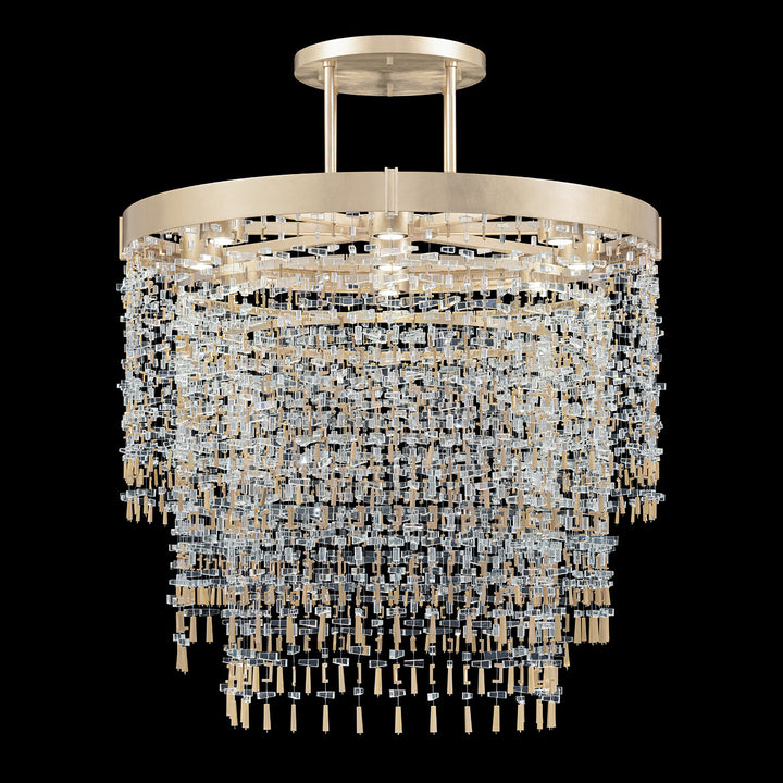 Fine Art Handcrafted Lighting Capri 45"W Round Pendant in Standard Soft Gold Leaf (950540-1)