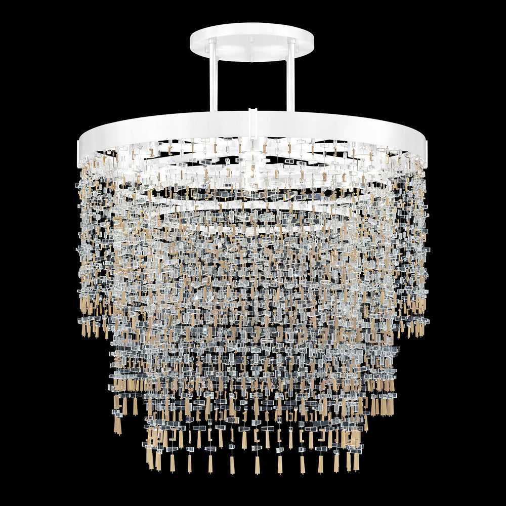 Fine Art Handcrafted Lighting Capri 45"W Round Pendant in White Lacquer (950540-2)