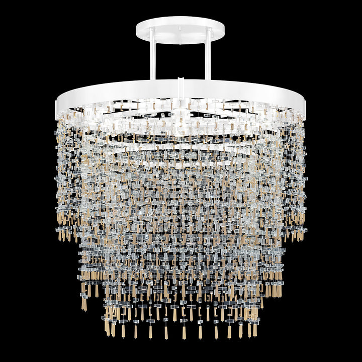 Fine Art Handcrafted Lighting Capri 45"W Round Pendant in White Lacquer (950540-2)