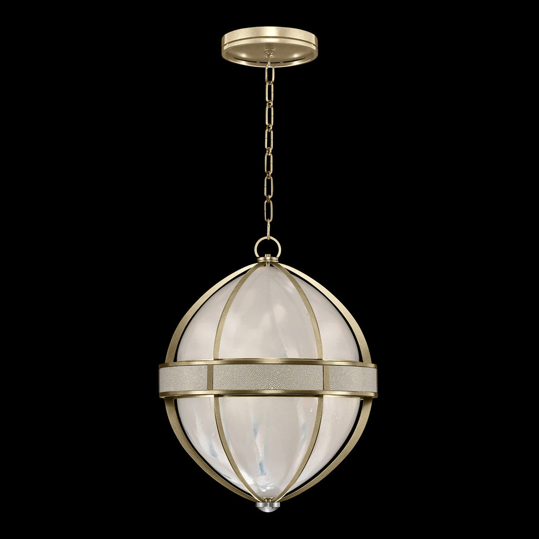 Fine Art Handcrafted Lighting Mirage 18.75"W Round Pendant in Standard Soft Gold Leaf, Nickel, Coco (100038-522)