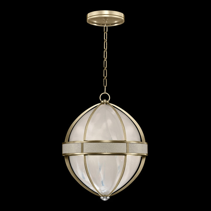 Fine Art Handcrafted Lighting Mirage 18.75"W Round Pendant in Standard Soft Gold Leaf, Nickel, Coco (100038-522)