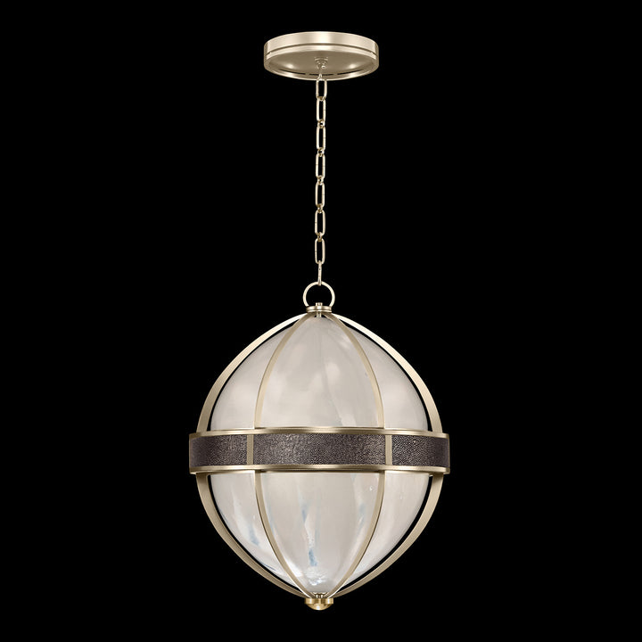 Fine Art Handcrafted Lighting Mirage 18.75"W Round Pendant in Champagne, Brass, Pebble (100038-611)