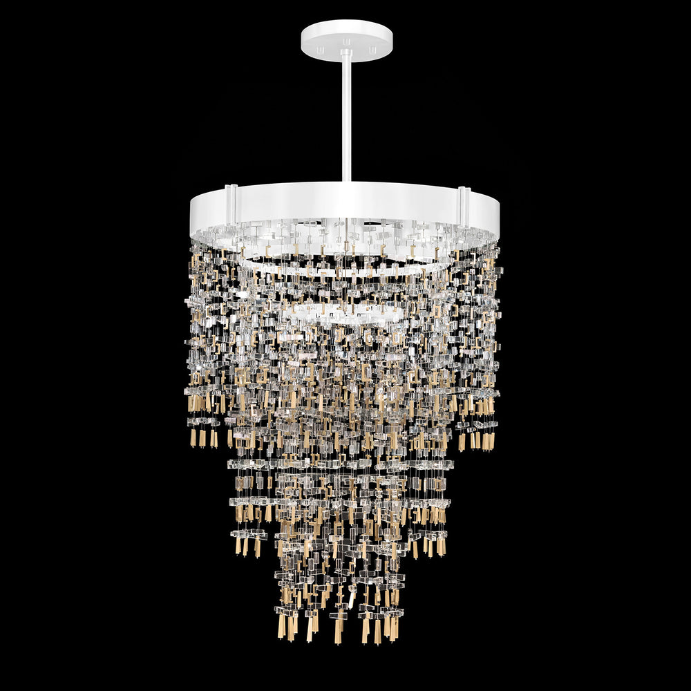 Fine Art Handcrafted Lighting Capri 28.25"W Round Pendant in White Lacquer (950640-2)