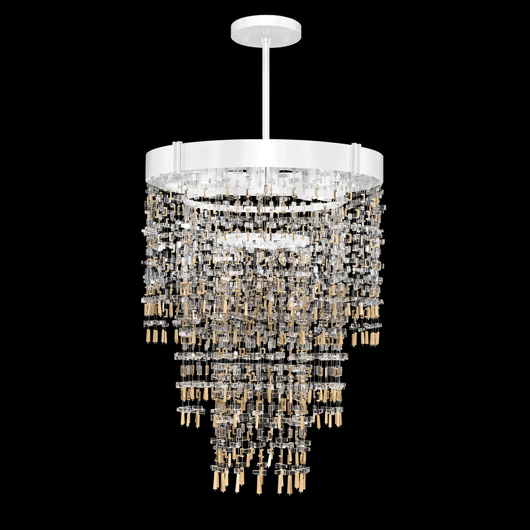 Fine Art Handcrafted Lighting Capri 28.25"W Round Pendant in White Lacquer (950640-2)