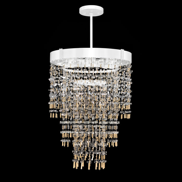 Fine Art Handcrafted Lighting Capri 28.25"W Round Pendant in White Lacquer (950640-2)