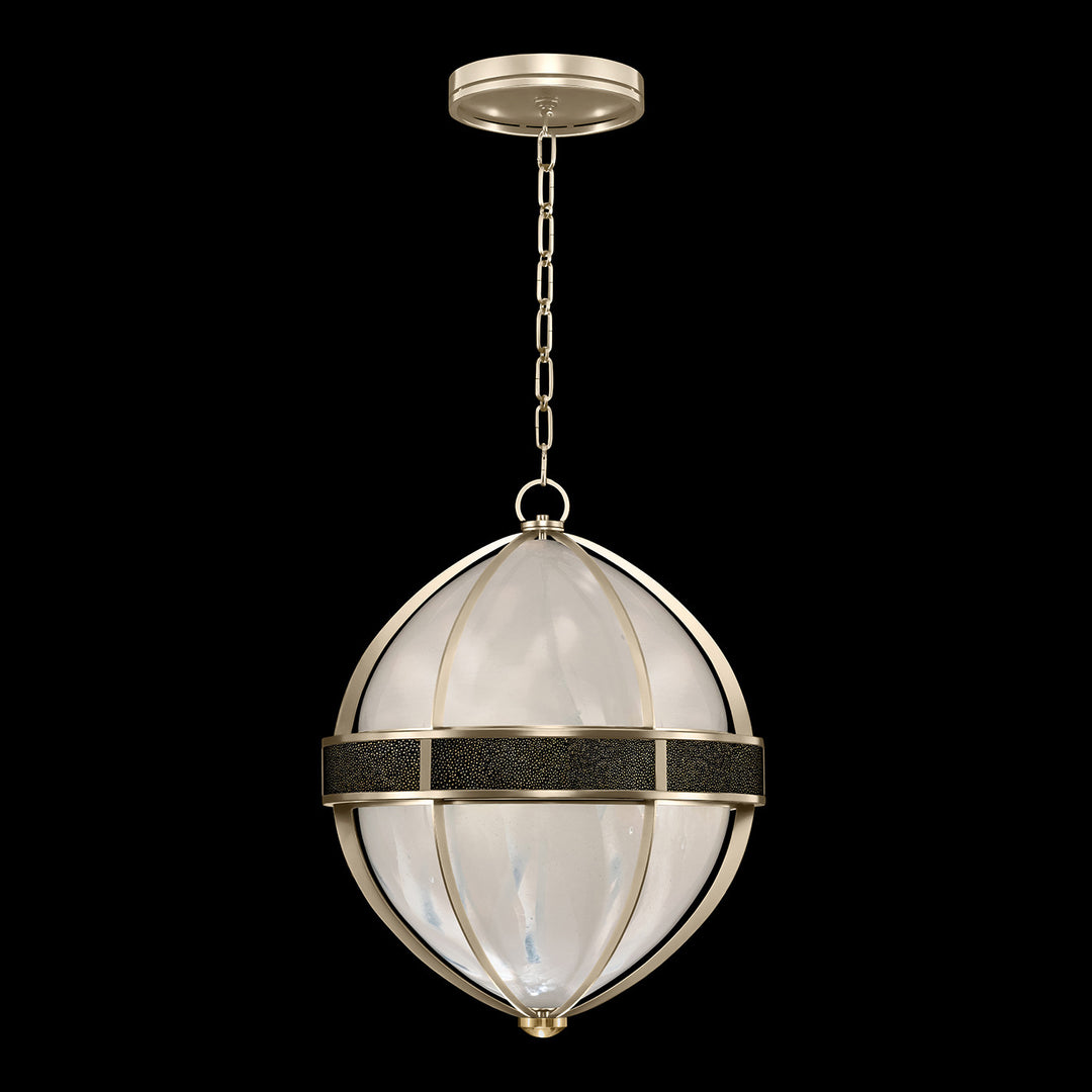 Fine Art Handcrafted Lighting Mirage 18.75"W Round Pendant in Champagne, Brass, Black Knight (100038-613)