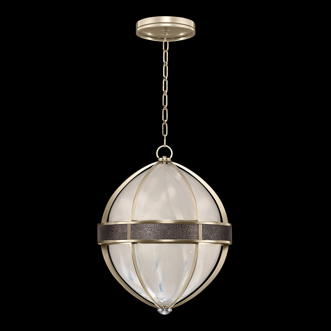 Fine Art Handcrafted Lighting Mirage 18.75"W Round Pendant in Champagne, Nickel, Pebble (100038-621)