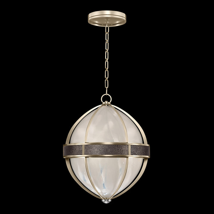 Fine Art Handcrafted Lighting Mirage 18.75"W Round Pendant in Champagne, Nickel, Pebble (100038-621)