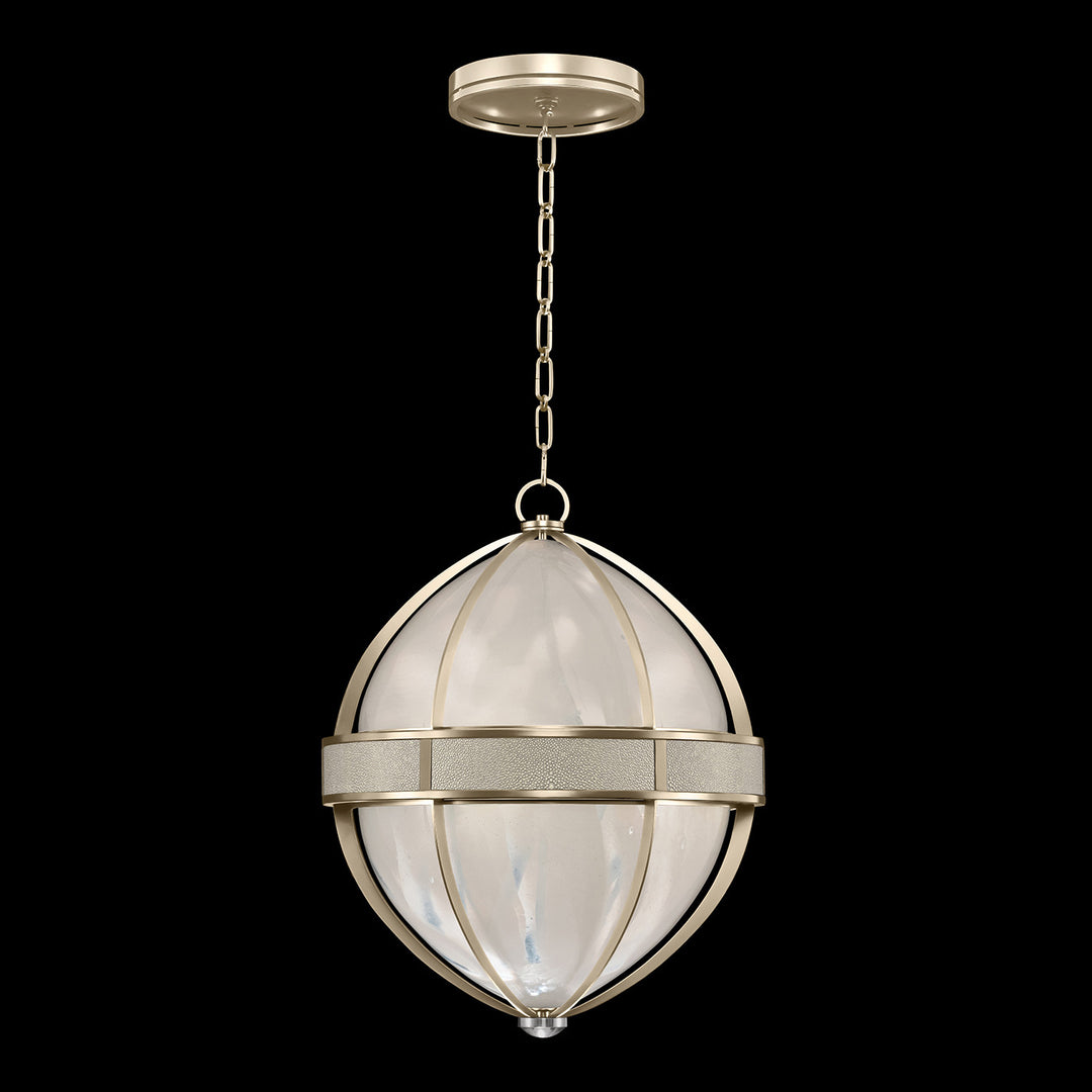 Fine Art Handcrafted Lighting Mirage 18.75"W Round Pendant in Champagne, Nickel, Coco (100038-622)