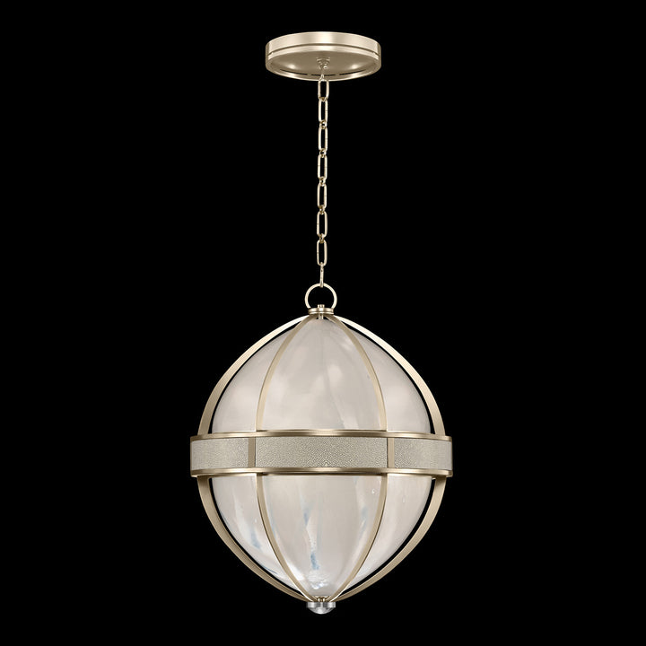 Fine Art Handcrafted Lighting Mirage 18.75"W Round Pendant in Champagne, Nickel, Coco (100038-622)