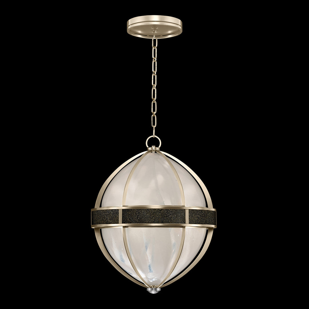 Fine Art Handcrafted Lighting Mirage 18.75"W Round Pendant in Champagne, Nickel, Black Knight (100038-623)